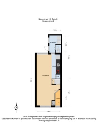 Floorplan - Nieuwstraat 18, 2223 BR Katwijk